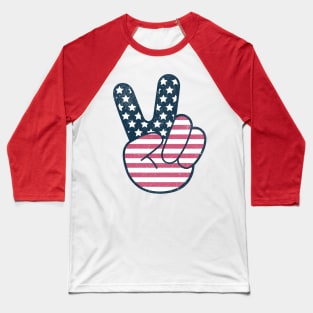 American Flag Peace Sign Baseball T-Shirt
